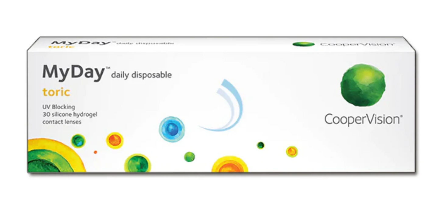 Cooper Vision Contact Lenses MyDay Daily Toric (30 Lenses Box)
